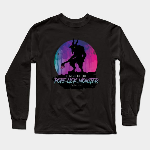 Pope Lick Monster Long Sleeve T-Shirt by Holly Who Art